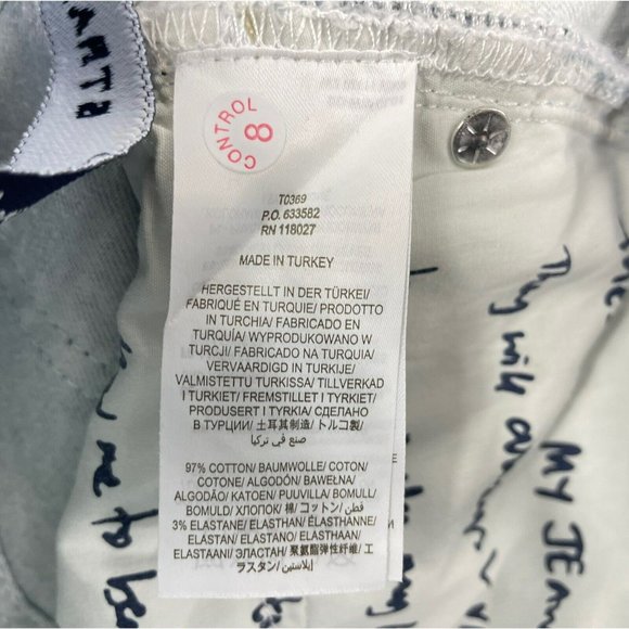 Boden Denim Pants Size 4R Straight Button Front Jeans Blue Floral Print 5 Pocket - Picture 6 of 6